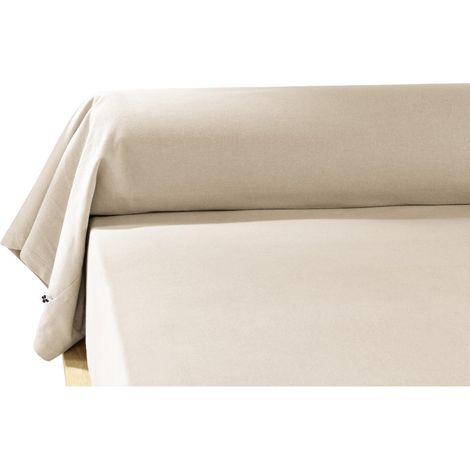 Taie de traversin flanelle 85 x 185 cm candice sable Beige