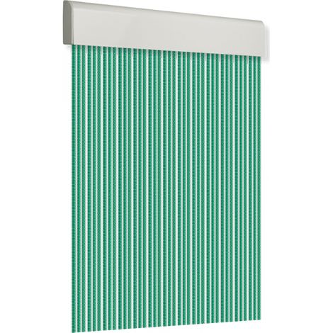 Tenda per porta 90x210cm liscia grezza n. 12 verde-bianco (1/3)