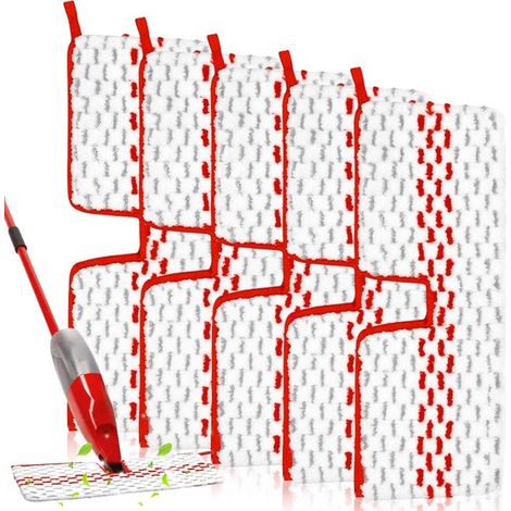 Confezione da 5 panni di ricambio per mocio Vileda 1-2 Spraymax,Con funzione spray,In microfibra,Adatti a tutti i tipi di pavimento (1/5)