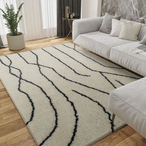 Tapis en laine Nile Nuance - Tapis en laine  - 290x190cm, Rectangular - 100% Laine vierge - Tufté main - Blanc