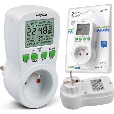 Temporizador digital para caldera de 3680 W, color verde/azul, GB107 (1/5)