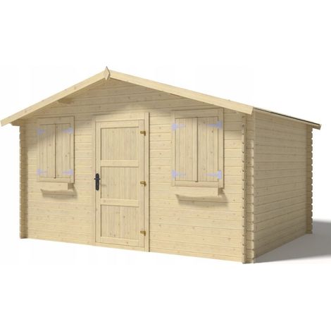 Casetta da giardino in legno - 12m2 - 4x3m - 28mm - colore: naturale - DOM337