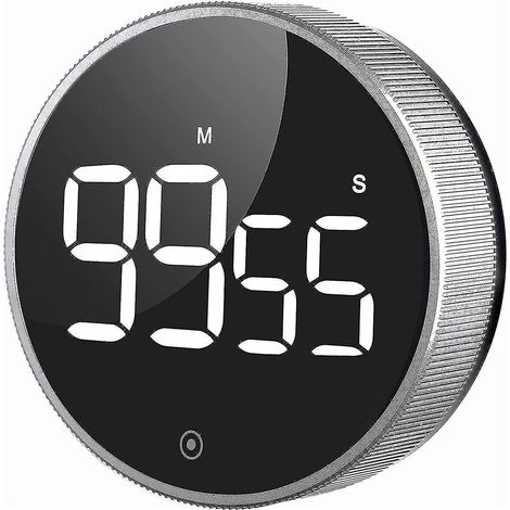 Minuteur de cuisine, minuteur numérique magnétique à compte à rebours avec LED, minuteur silencieux (1/5)
