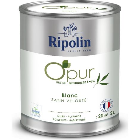 Peinture O'PUR murs, boiseries & radiateurs - RIPOLIN - 472822 - Blanc - Satin veloute - 2 L (1/5)