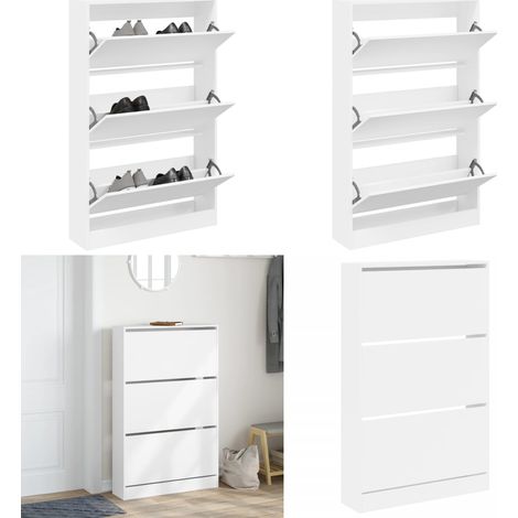 Schuhschrank Weiß 80x21x125,5 cm Holzwerkstoff - Schuhschrank - Schrank Für Schuhe - Schuhregal - Holzwerkstoffmöbel - Garderobe - Home & Living (1/5)