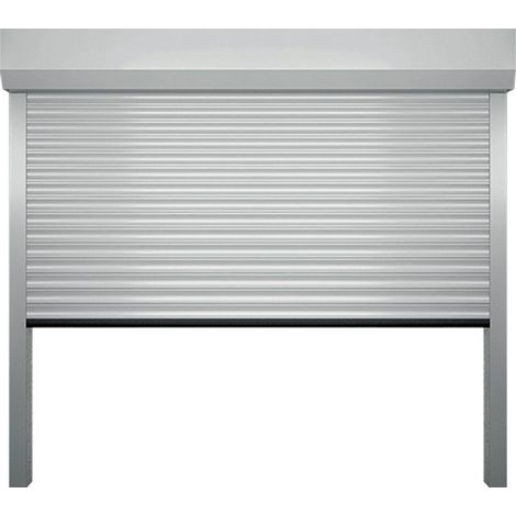4M – Porte de garage enroulable aluminium blanc 2400 x 2000 mm – Lame de 77 mm – Moteur SOMFY ROLLIXO io – 2 télécommandes KEYGO