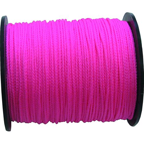 Cordeau polypro rose fluo 1,5mm 100m – Résistant aux intempéries – Traçabilité précise pour chantiers – Ligne nette et durable – Forges De Magne