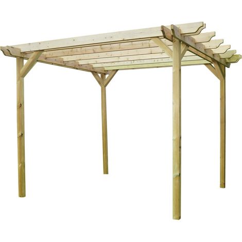 Double Garden Pergola - Wood - L240 x W240 x H270 cm - Light Green