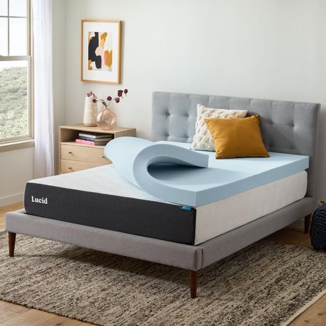 Surmatelas en Mousse à mémoire de Forme en Gel de 10,2 cm - Design ventilé - Ultra Pelucheux - Lit Double (1/5)