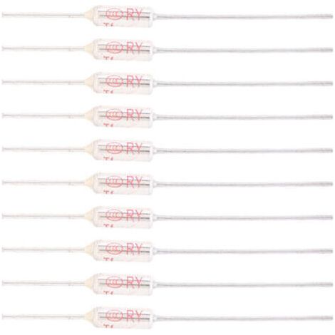 10 Pièces Fusible Thermique 250V 10A 72℃, Coupure de Fusible Thermique de Coque Métallique, Fusible de Température TF 72250℃ (152℃/305.6℉) (1/4)