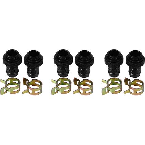 Lot de 6 raccords à barbes pour radiateur de refroidissement liquide d'ordinateur, dissipateur thermique en cuivre, collier de serrage, tube de 3/8 pouce de diamètre intérieur, G1/4 chromé (1/5)