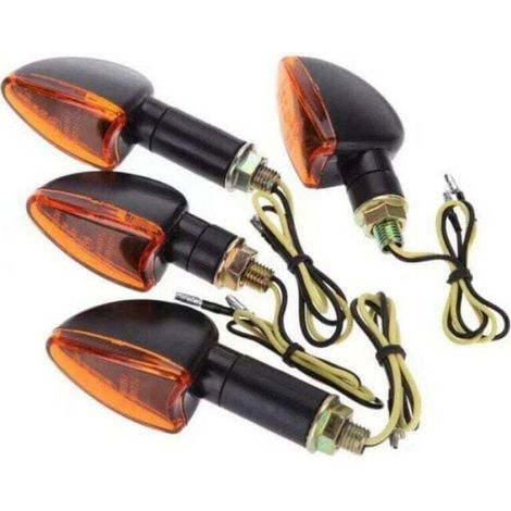 Ampoule Clignotant - 12 V - Jaune Ambre - Pour Moto Scooter VTT - 4 Pièces (2 Longues + 2 Courtes) (1/4)