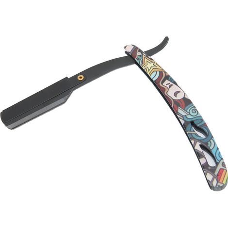 Rasoir de sécurité en acier inoxydable pour rasage traditionnel - Rasoir droit rétro pour barbier (1/5)