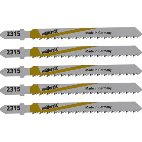 5 Lames de Scie Sauteuse Hss Queue en T Longueur Dentée 75 Mm Longueur Totale 100 Mm Pas de Dents 25 Mm Dents Avoyées Et Rectifiées Dos Conique argent (1/5)