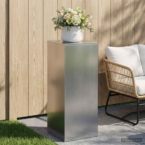 vidaXL Soporte de plantas Plateado 40 x 40 x 100 cm Acero (1/5)