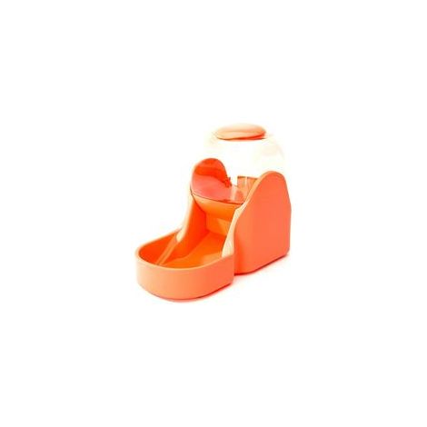 Distributeur d'eau 3,8 L et de nourriture 1,5 kg pour chien et chat, plastique, orange – (1/5)