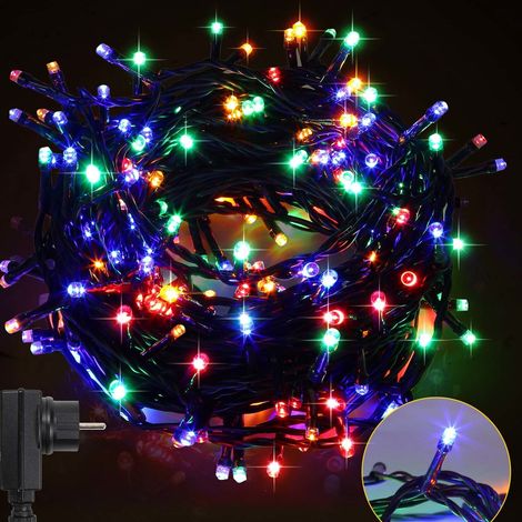 SWANEW 30M 300 Luci a stringa per albero di Natale Catena luminosa a LED filo di rame colorato verde scuro con 8 led di programma per interno ed esterno IP44 (1/5)