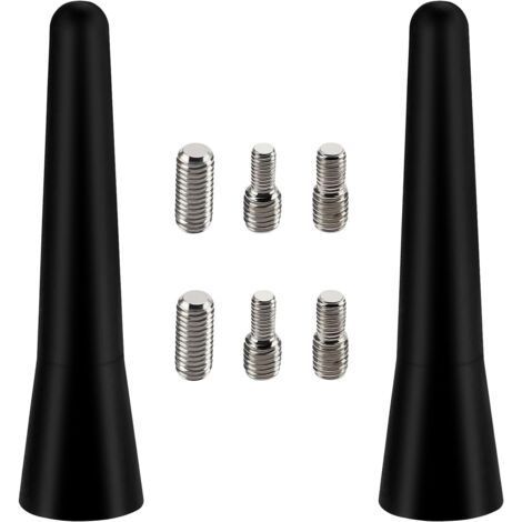 Pièces 6.5cm Mini Antenne Voiture Courte, FM/AM Tige d'antenne de Voiture, Mini Antenne de Voiture Universelle, avec 6 Vis M4/M5/M6, pour la Réception Radio FM/AM (1/5)