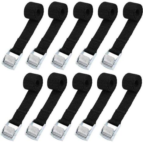 Sangle d'arrimage 10 pièces, sangles de cargaison, attache à boucle à came pour kayak d'arrimage (1/4)