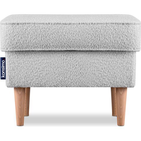 KONSIMO Sitzhocker zeitloses Design hohe Füße "STRALIS", Hellgrau, Stoff, Scandinavian, 41x43x56cm