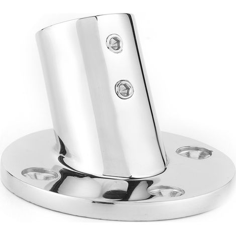 Montant d'escalier inox pour tube 22 mm - Base ronde à 60 degrés (1/5)
