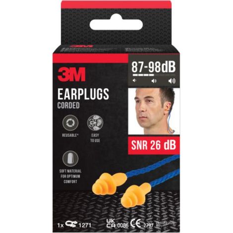 3m tapon oidos con cordon+caja almacenamiento 1271-1 7100335063