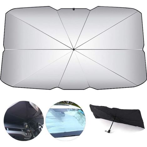 Parapluie de voiture, anti-UV et pare-soleil, pliable pour voiture, camion, SUV (79 x 145 cm) - RWOutils Équipement d'atelier Accessoires auto Housse de véhicule (1/5)