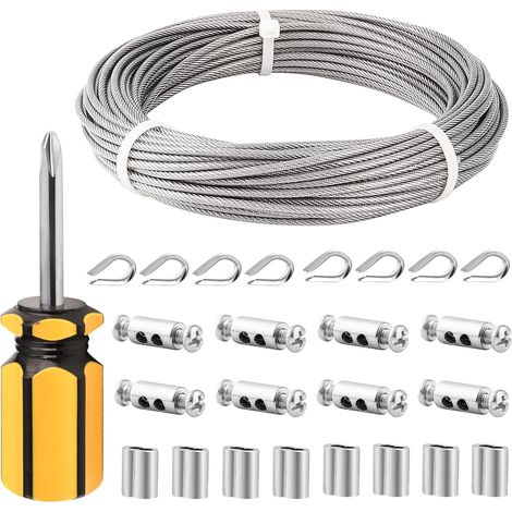 2mm pour Intérieur – Câble de 20M avec Gaine PVC,  Idéal pour Suspension de Cadres, Rideaux et Luminaires Intérieurs (1/5)