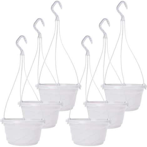 Hängender Blumentopf Kunststoff 6 Stück mit Haken Robuste