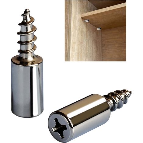 50 Chevilles pour étagère avec vis, support d'étagère multifonction durable pour meubles de cabinet, bibliothèques et placards (1/5)