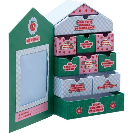 Scatola per ricordi chacha 20,5x30,5 cm 10 cassetti - Atmosphera créateur d'intérieur (1/4)