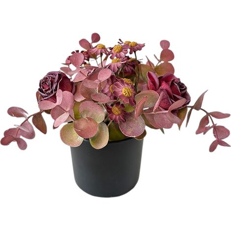 Ensemble Décoration Mariage Artificielle Orchidée Rose Camomille Vase Couronne Porte Boîte Dragées Bracelet Corsage Violet (1/5)