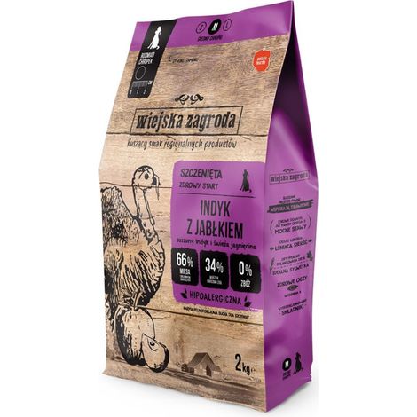 Wiejska Zagroda Comida de pavo y manzana para perros 9kg (1/4)
