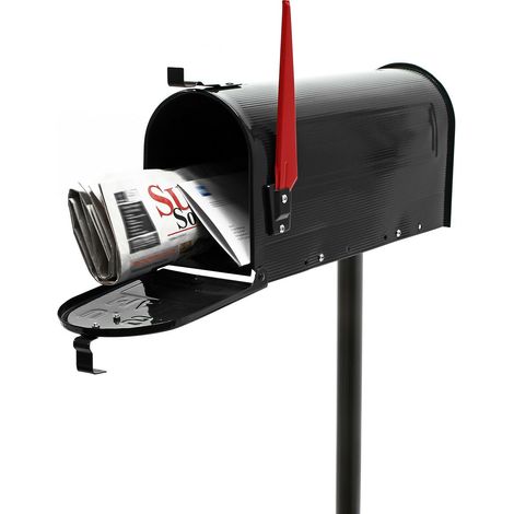 Cassetta postale americana Cassetta postale dal design americano piedino di supporto per posta nera 160000335