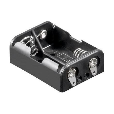 Portapilas para 2 pilas FR1, HR1, LR1  Negro