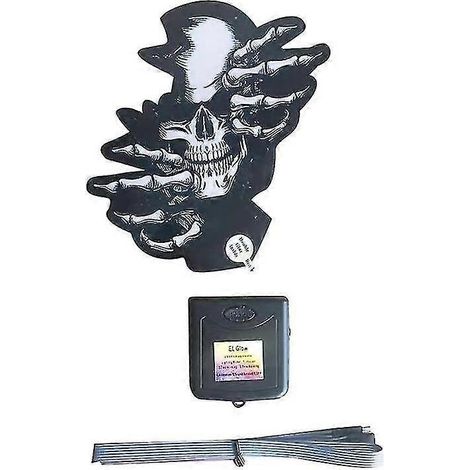 Panneau lumineux d'horreur en forme de crâne, autocollant décoratif pour pare-brise de voiture de course, lumière LED AC (1/5)