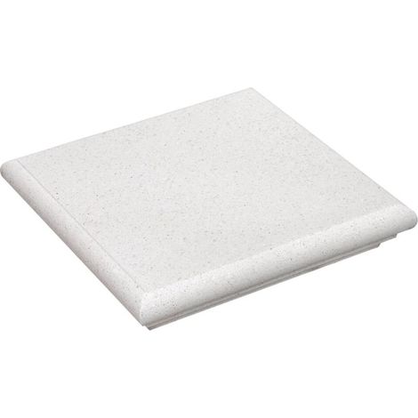 CAPITELLO COPRI PILASTRO PROFILO TORATO - Bianco Roccia - size Misura Base Int. con incastro 27x27 (1/2)