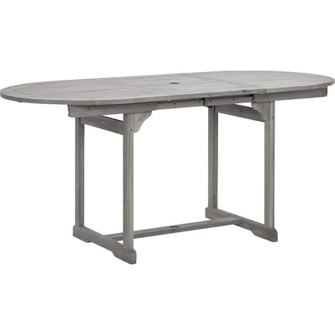 Table à dîner de jardin,Table d'extérieur (120-170)x80x75 cm Bois d'acacia massif CFW54957 (1/5)