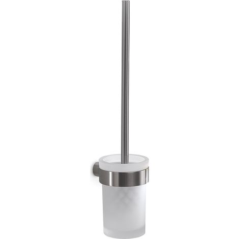 Scopino WC con ciuffo in setole da muro in ottone e Cromall PI33-03 Gedy serie PIRENEI Satinato (1/2)