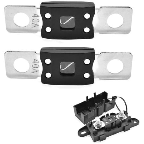 Lot de 2 fusibles Méga 40 A ANM à haut courant pour systèmes audio de véhicule, élément de protection de circuit, pour voitures, camions, véhicules de construction, bus (multicolore) (1/5)