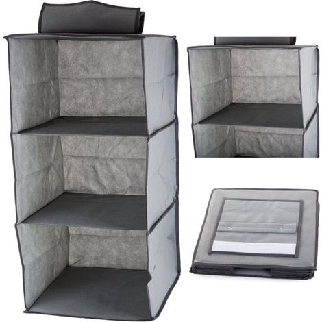 Rangement suspendu - 3 étagères - Rangement pour vêtements et chaussures (1/3)
