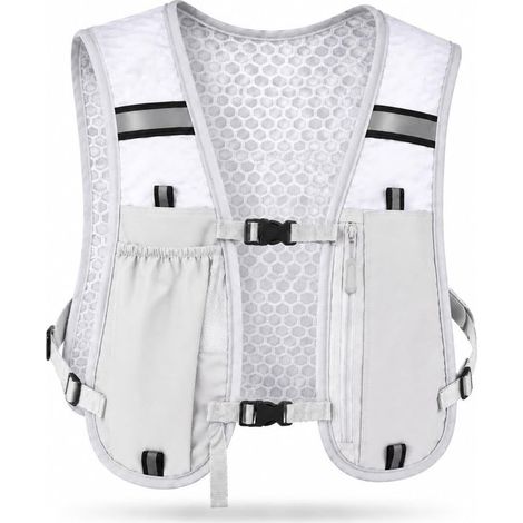 Chaleco unisex para correr, ajustable y transpirable, 3 bolsillos de almacenamiento y detalles reflectantes, ciclismo y maratones, Vegetal (1/5)