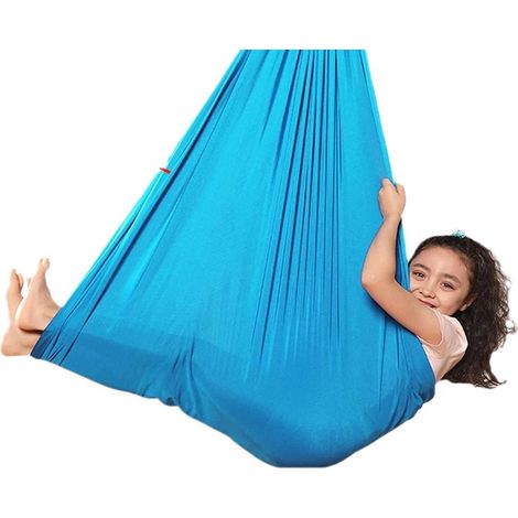 Balançoire sensorielle bleu ciel, 1 x 2,8 m, pour enfants et adultes, balançoire apaisante (1/5)