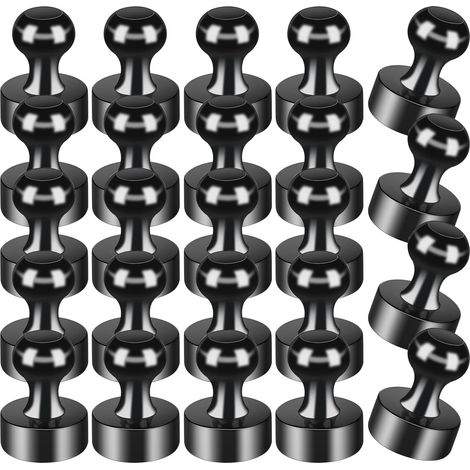 24pcs Aimants Puissants pour Tableau Magnétique, Petits Aimants Néodyme, Noir Aimants RéFrigérateur, Aimants à Maintien Puissant, Mini Aimants pour Tableau Blanc, Maison, Bureau
