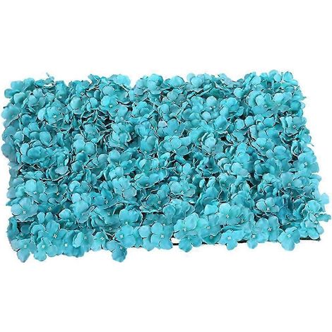 Panneaux de fleurs d'hortensia artificielles pour la décoration murale de fond de salle de mariage-Blue (1/5)