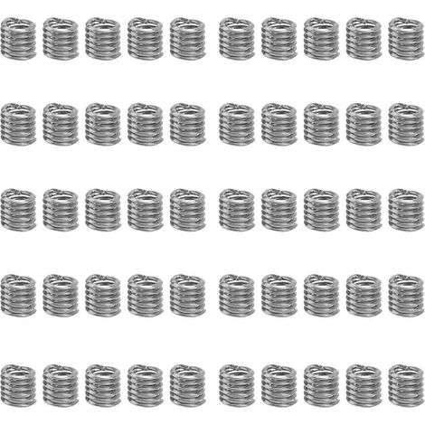 Kit de réparation de trous de vis en acier inoxydable avec 50 inserts filetés (unité US 2-56) (1/4)