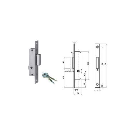 SERRATURA DA INFILARE PER MONTANTI SOLO CATENACCIO 9031416  mm.16 (9031416)    ISEO