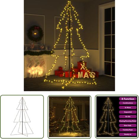 The Living Store Weihnachtsbaum in Kegelform 240 LEDs Indoor Outdoor 118x180 cm - Weihnachtsschmuck - Weihnachtsdeko - Weihnachtsbaum - LED-Baum - Kegelbaum (1/5)