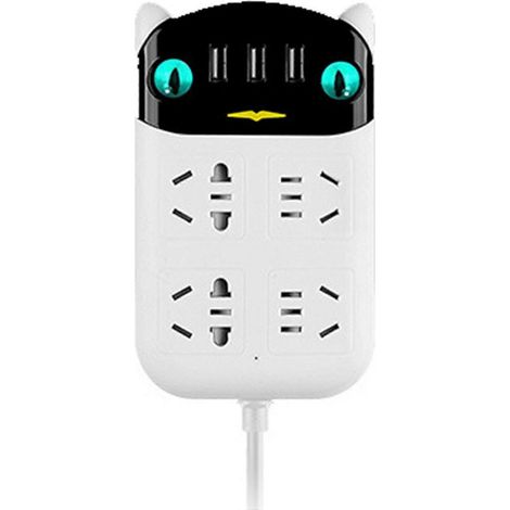 Multiprise multifonctionnelle avec port USB, en ABS ignifugé, pour la maison et le bureau (1/4)