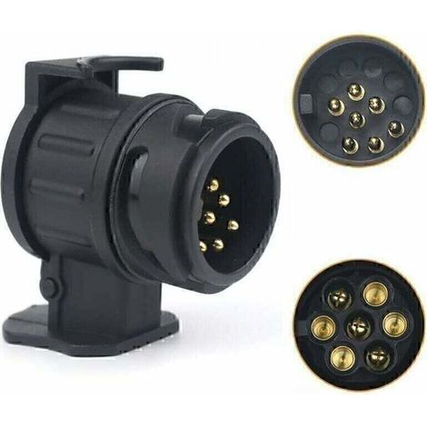 Adaptateur Remorque 13 vers 7 Broches, Connecteur Prise Remorque 13 pin 7 pin pour Voiture, RV, Caravane, Porte-vélo